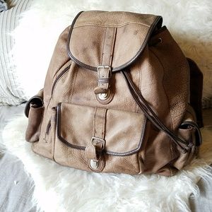 Textured Leather Backpack Unisex